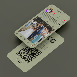 Modern Wedding Planner Organiser Instagram Sage Business Card