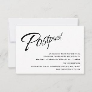 Modern Wedding Postponed Announcement