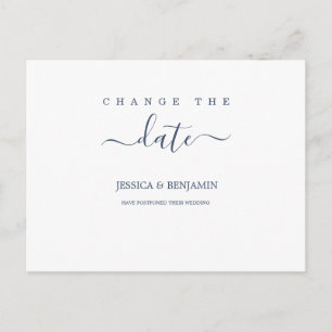 Modern Wedding Postponement Change the Date Postcard
