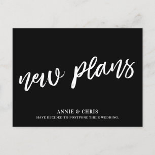Modern Wedding Postponement New Plans Postcard