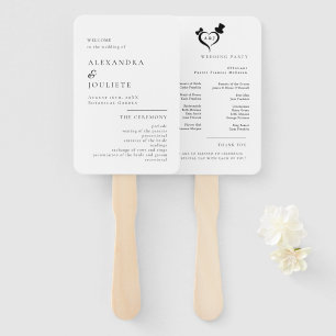 Modern Wedding Program Fans with Photo