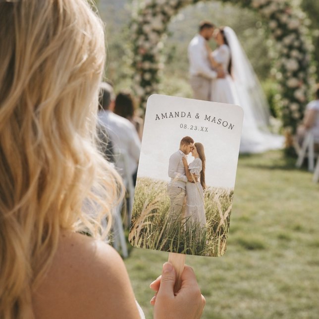 Modern Wedding Program Fans with Photo (Creator Uploaded)