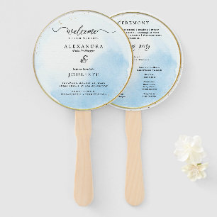 Modern Wedding Program Hand Fan