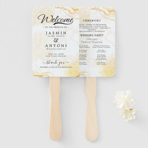 Modern Wedding Program  Hand Fan