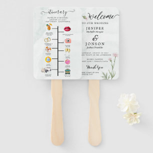 Modern Wedding Program Hand Fan