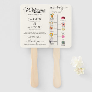 Modern Wedding Program  Hand Fan