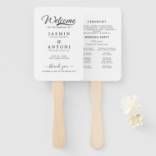 Modern Wedding Program  Hand Fan