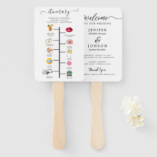 Modern Wedding Program Hand Fan