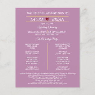 Modern Wedding Program - Single-Sided Flyer