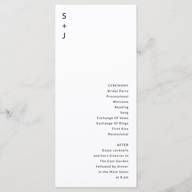 Modern Wedding  Programme (Front)