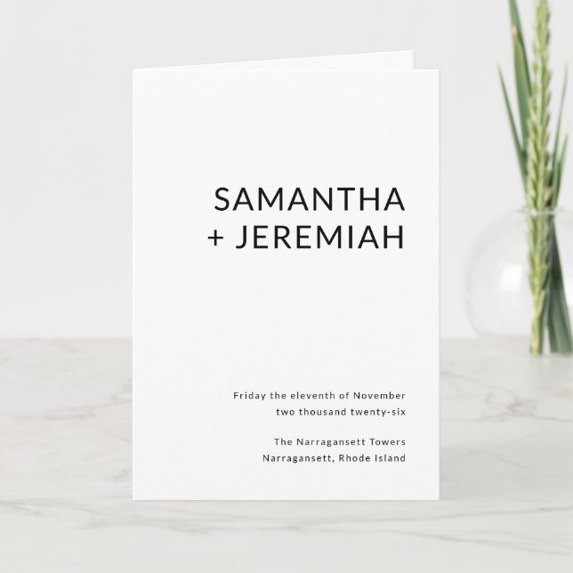 Modern Wedding  Programme (Front)