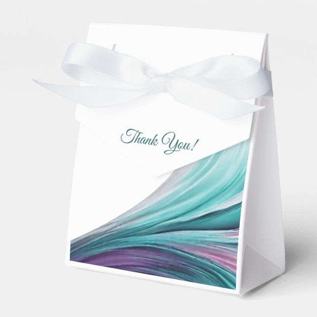 Modern Wedding-Purple and Teal- Favour Box (Front Side)