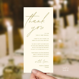 Modern Wedding Reception Dinner Thank You Card