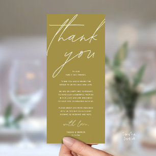Modern Wedding Reception Dinner Thank You Card