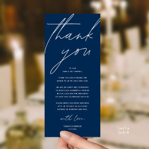 Modern Wedding Reception Dinner Thank You Card