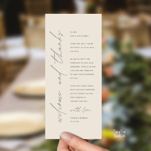 Modern Wedding Reception Dinner Thank You Card