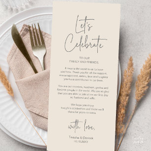 Modern Wedding Reception Dinner Thank You Card