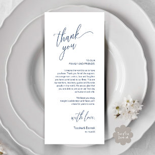 Modern Wedding Reception Dinner Thank You Card