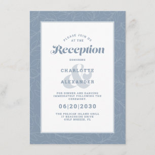 Modern Wedding Reception Dusty Blue Pattern Enclosure Card