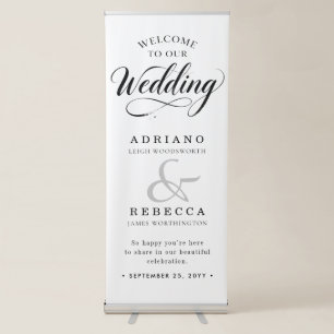 Modern Wedding Reception Retractable Banner