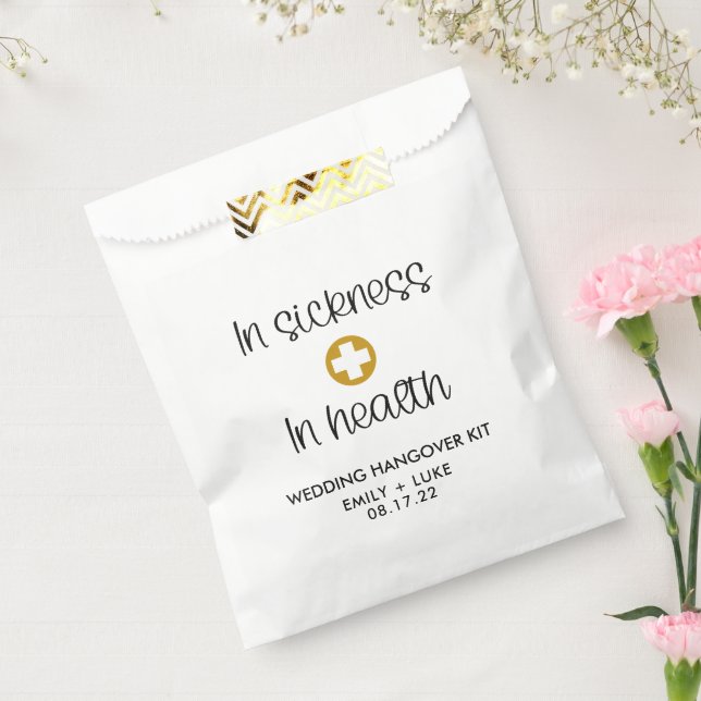 Modern Wedding Recovery IN SICKNESS AND HEALTH  Fa Favour Bags (Sealed)