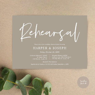 Modern Wedding Rehearsal and Dinner, Simply Taupe Invitation
