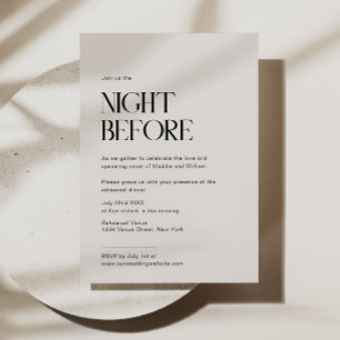 Modern Wedding Rehearsal Dinner Invite in Taupe