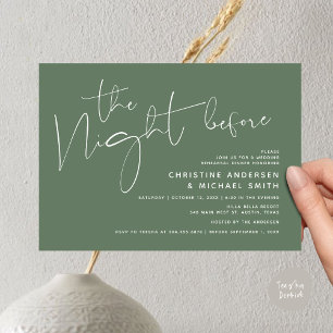 Modern Wedding Rehearsal Dinner, The Night Before Invitation