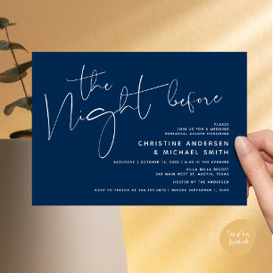 Modern Wedding Rehearsal Dinner, The Night Before Invitation