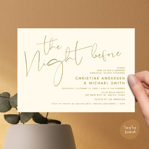 Modern Wedding Rehearsal Dinner, The Night Before Invitation