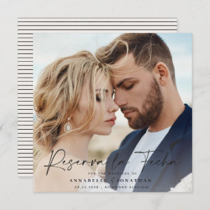 Modern wedding Reserva la Fecha cream black Save T Save The Date
