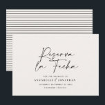 Modern wedding Reserva la Fecha cream black Save T The Date<br><div class="desc">Modern classy typography bold wedding Reserva la Fecha card. With modern,  elegant typography and striped backer design. Colours can be customised.</div>