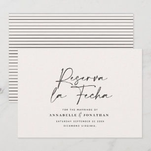 Modern wedding Reserva la Fecha cream black Save T The Date