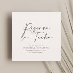 Modern wedding Reserva la Fecha cream black Save The Date<br><div class="desc">Modern classy typography bold wedding Reserva la Fecha card. With modern,  elegant typography and striped backer design. Colours can be customised.</div>