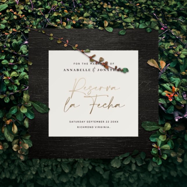 Modern wedding Reserva la Fecha cream gold Save The Date (Creator Uploaded)
