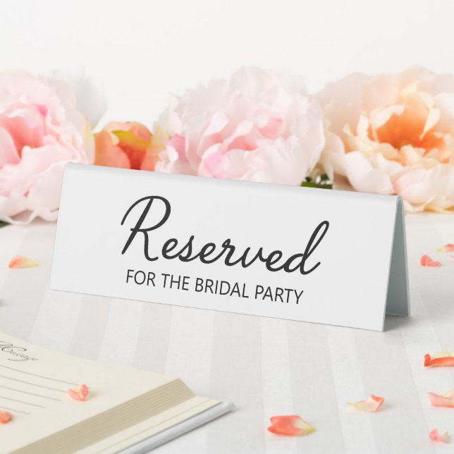 Modern Wedding Reserved Bridal Party Black White (In SItu (Wedding))