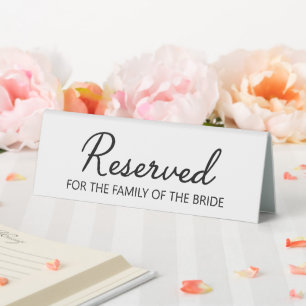 Modern Wedding Reserved Family of Bride