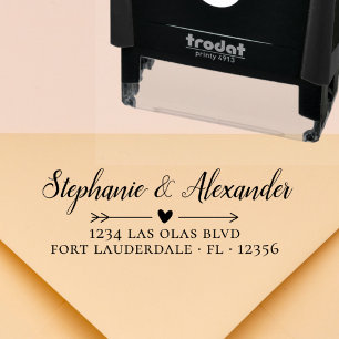 Modern Wedding Return Address Handwritten Script Self-inking Stamp