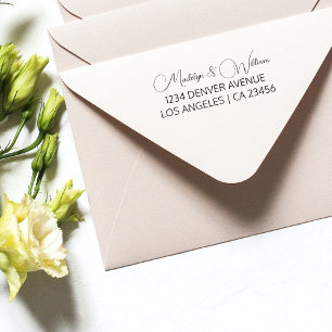 Modern Wedding Return Address Minimalist Script Self-inking Stamp
