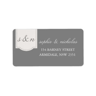 Modern wedding ribbon address card label