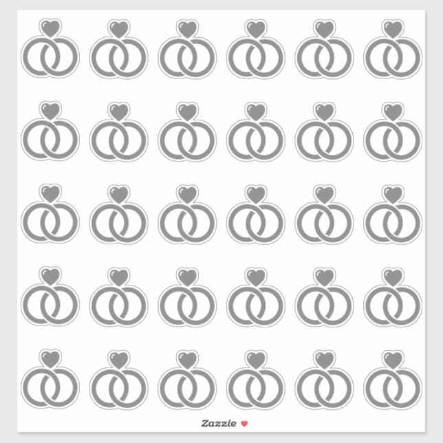 Modern Wedding Ring Kiss-Cut (Sheet)