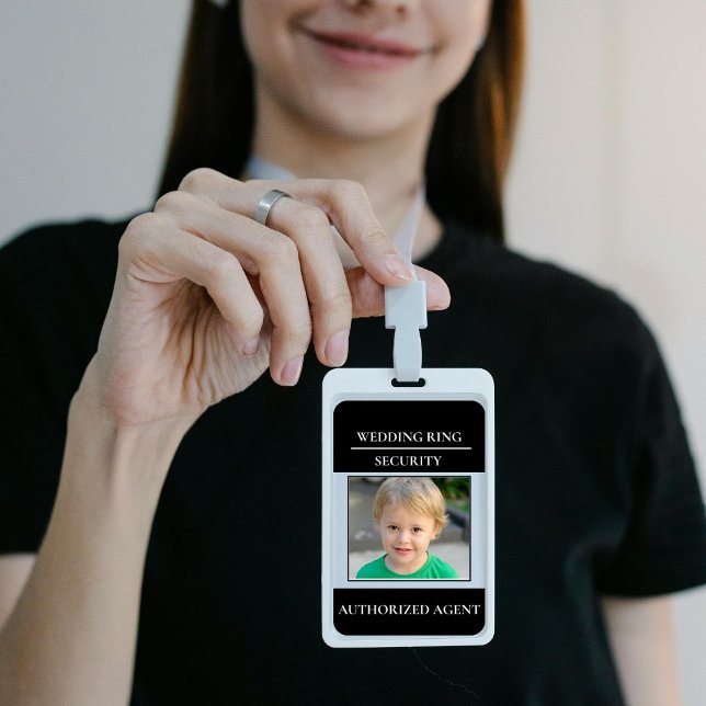 Modern Wedding Ring Security - ring bearer badge ID Badge (Creator Uploaded)