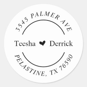 Modern Wedding Round Return Address Labels 