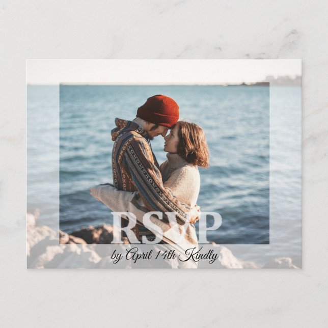 Modern Wedding RSVP Add Your Photo Card (Front)