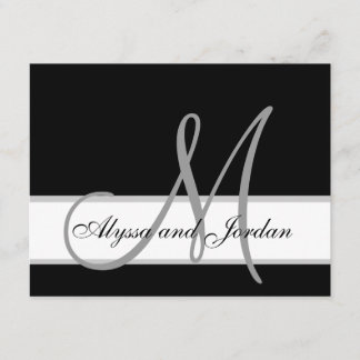 Modern Wedding RSVP Card Monogram Names