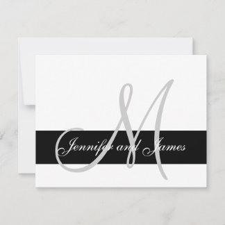 Modern Wedding RSVP Card Monogram Names