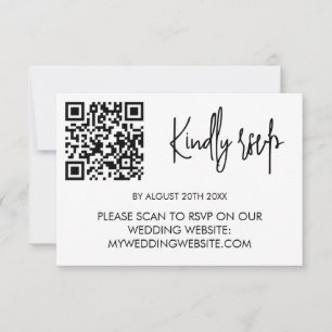 Modern Wedding RSVP Card with QR Code