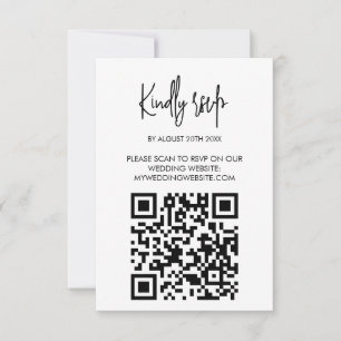 Modern Wedding RSVP Card with QR Code