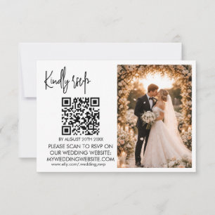 Modern Wedding RSVP Card with QR Code