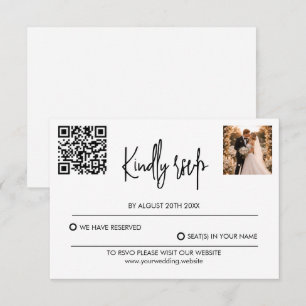 Modern Wedding RSVP Card with QR Code